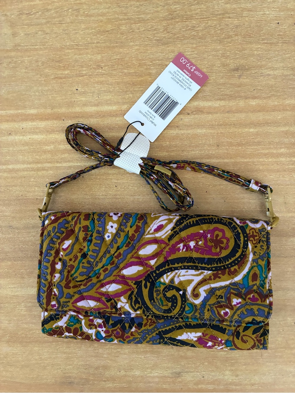 Vera Bradley Quilted Paisley Crossbody in Mustard Multi